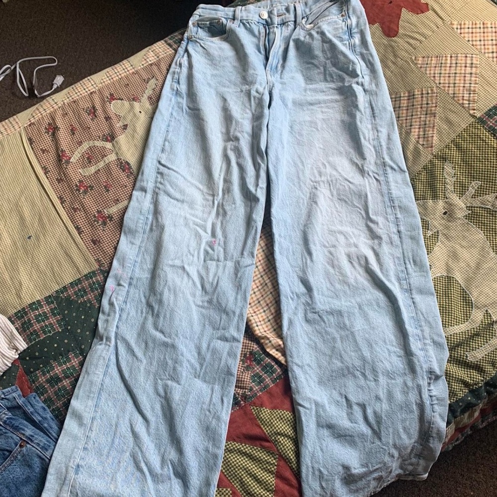 American Eagle curvy super high-rise baggy straight jeans